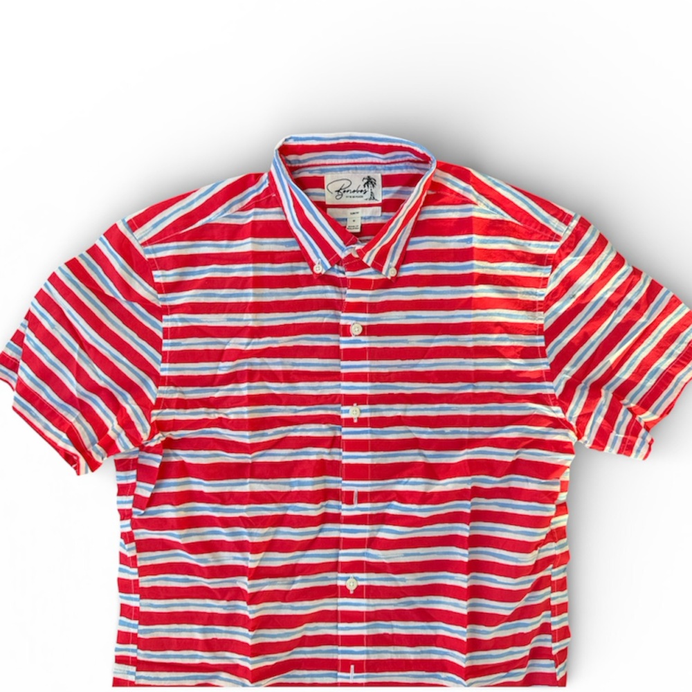 Bonobos Red and White Striped Men’s Button Down Slim Fit Shirt